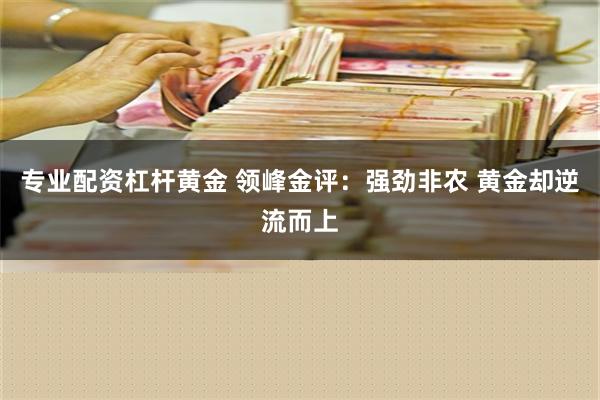 专业配资杠杆黄金 领峰金评：强劲非农 黄金却逆流而上