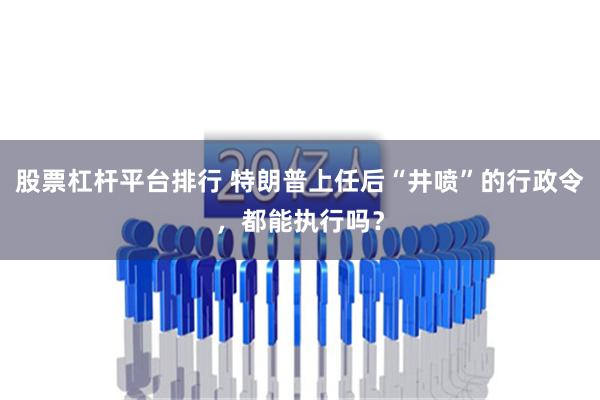 股票杠杆平台排行 特朗普上任后“井喷”的行政令，都能执行吗？